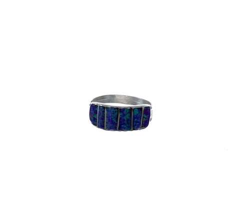 Purple Opal Authentic Sterling Silver Zuni Ring Size 8-3/4 AX127198